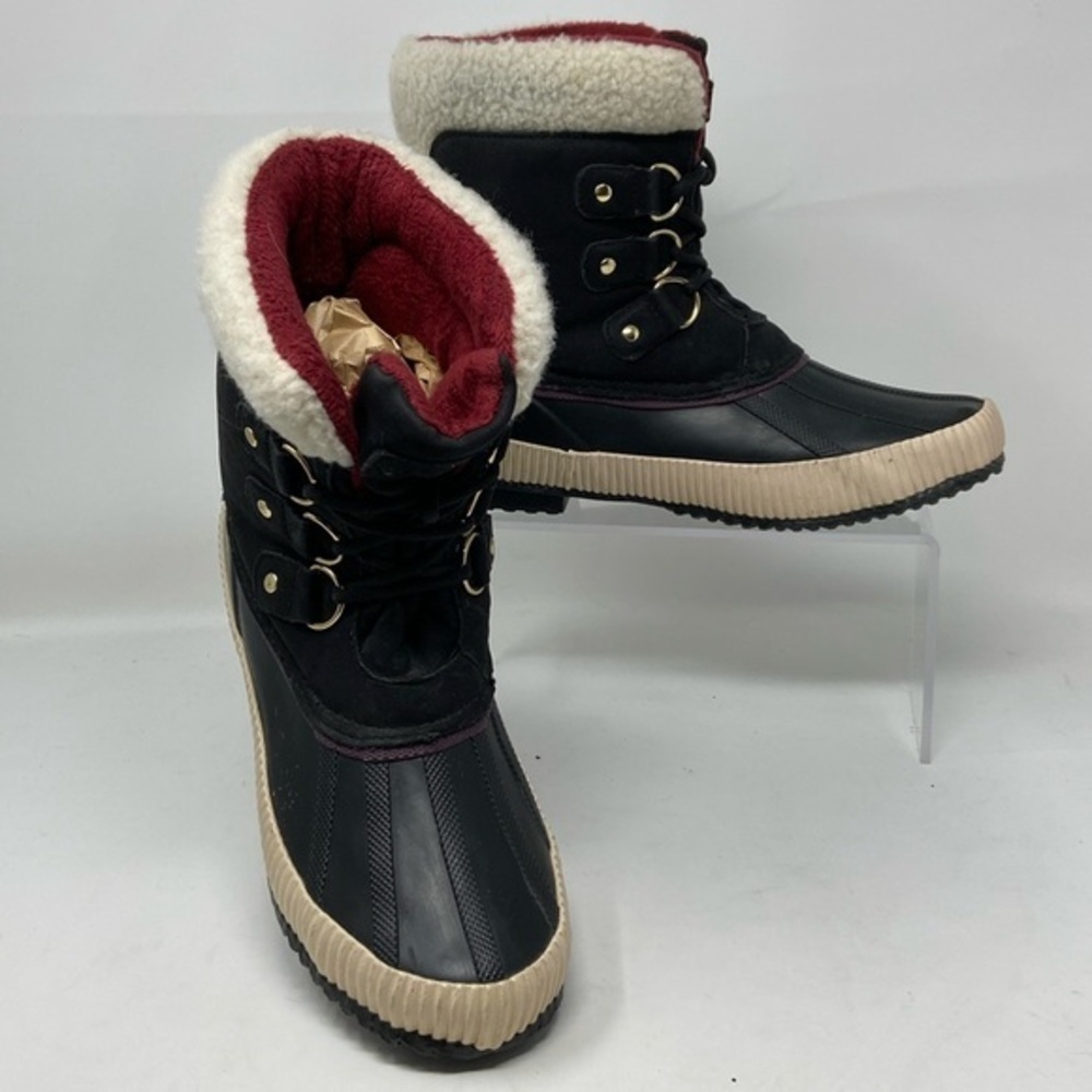 Tommy Hilfiger Twebonie Duck Boots Leather Fur All Weather Winter SIZE 8M
